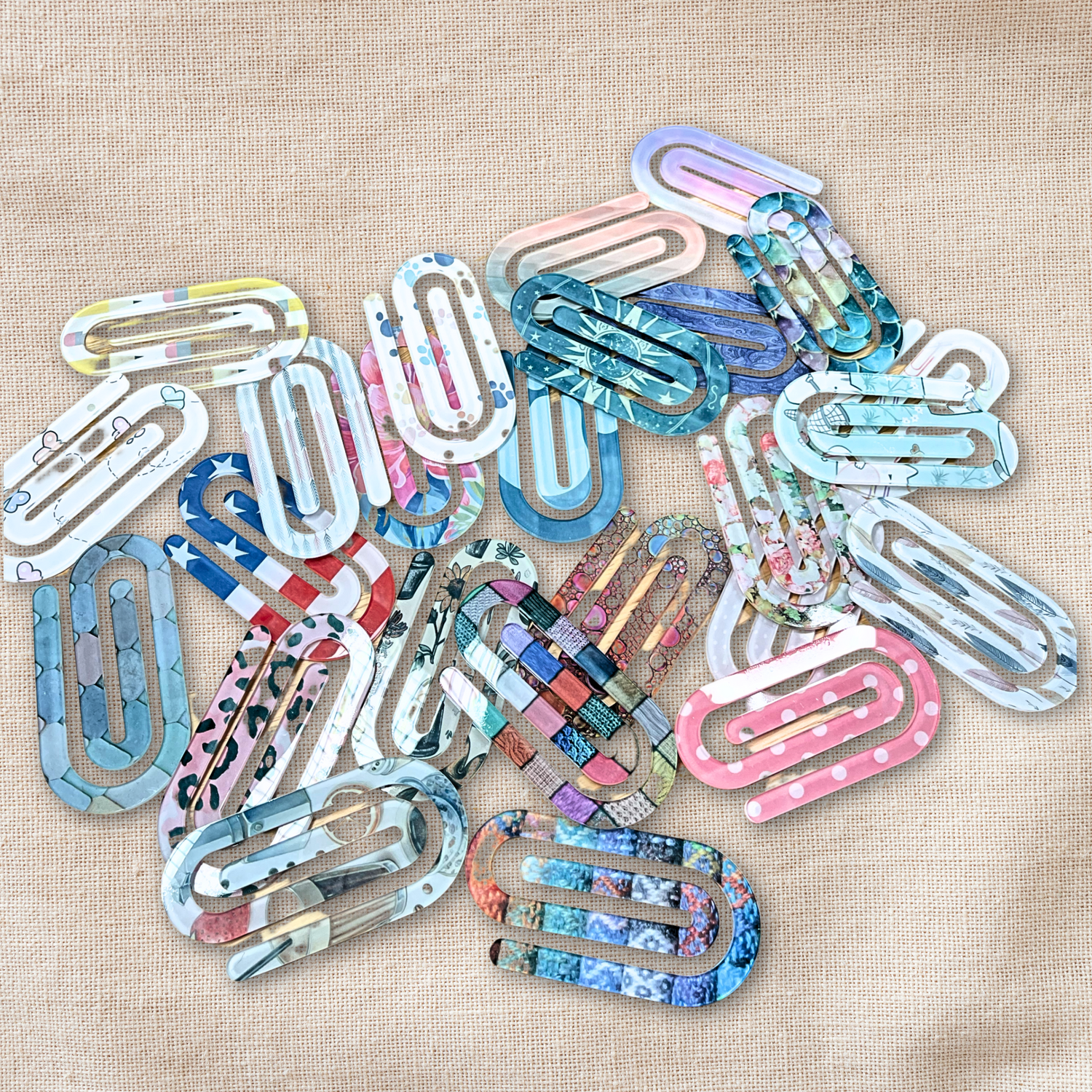 colorful jumbo acrylic paperclips