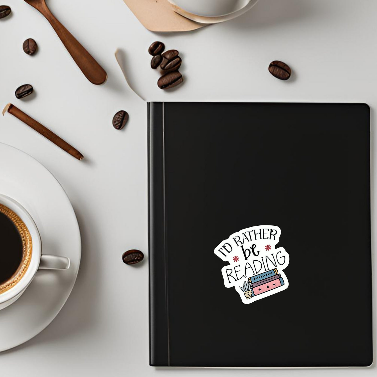 "I'd Rather Be Reading" Die-cut Sticker