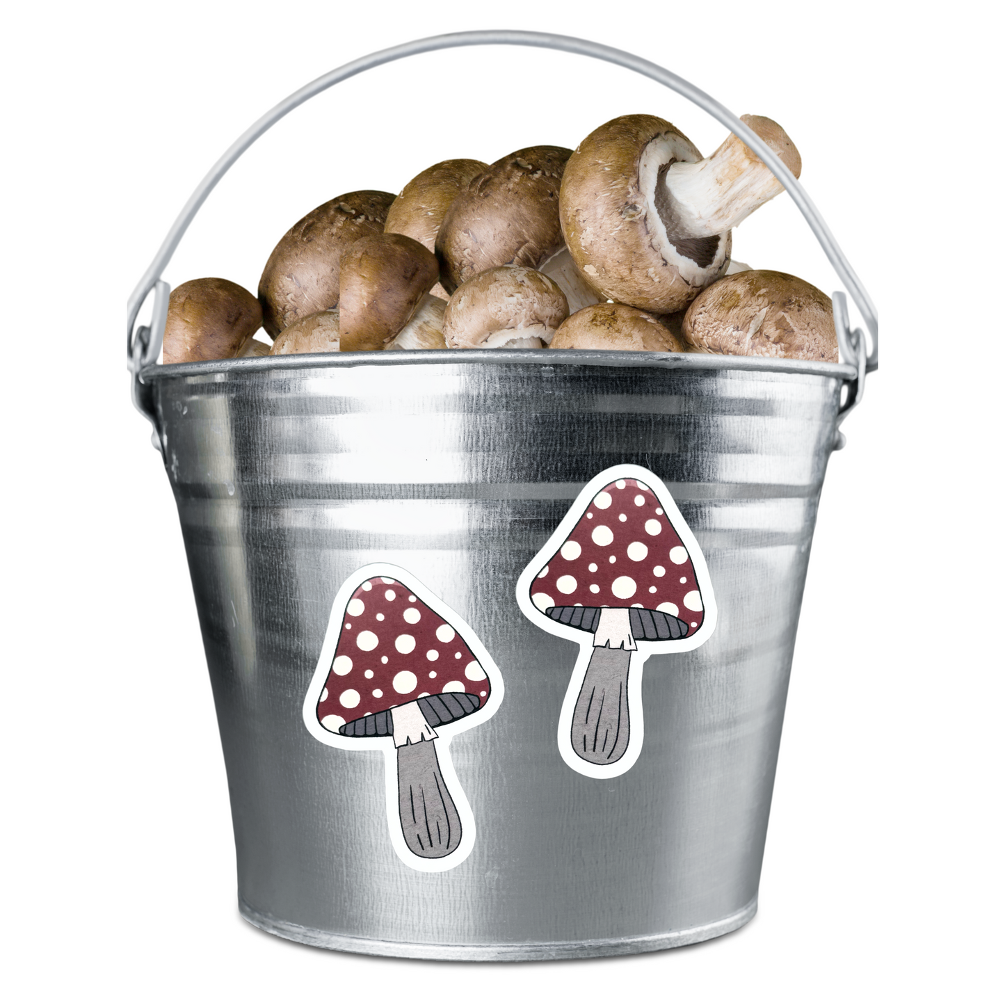 Red & White Polka-dot Mushroom (Tall) Die-cut Sticker