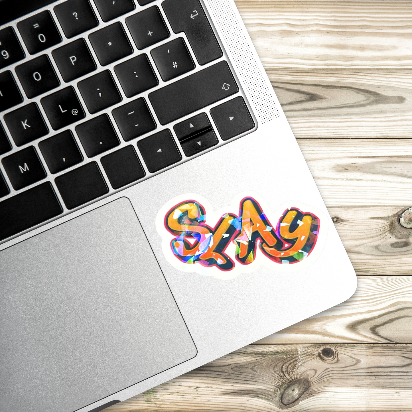 Orange Gradient "Slay" Holographic Die-cut Sticker