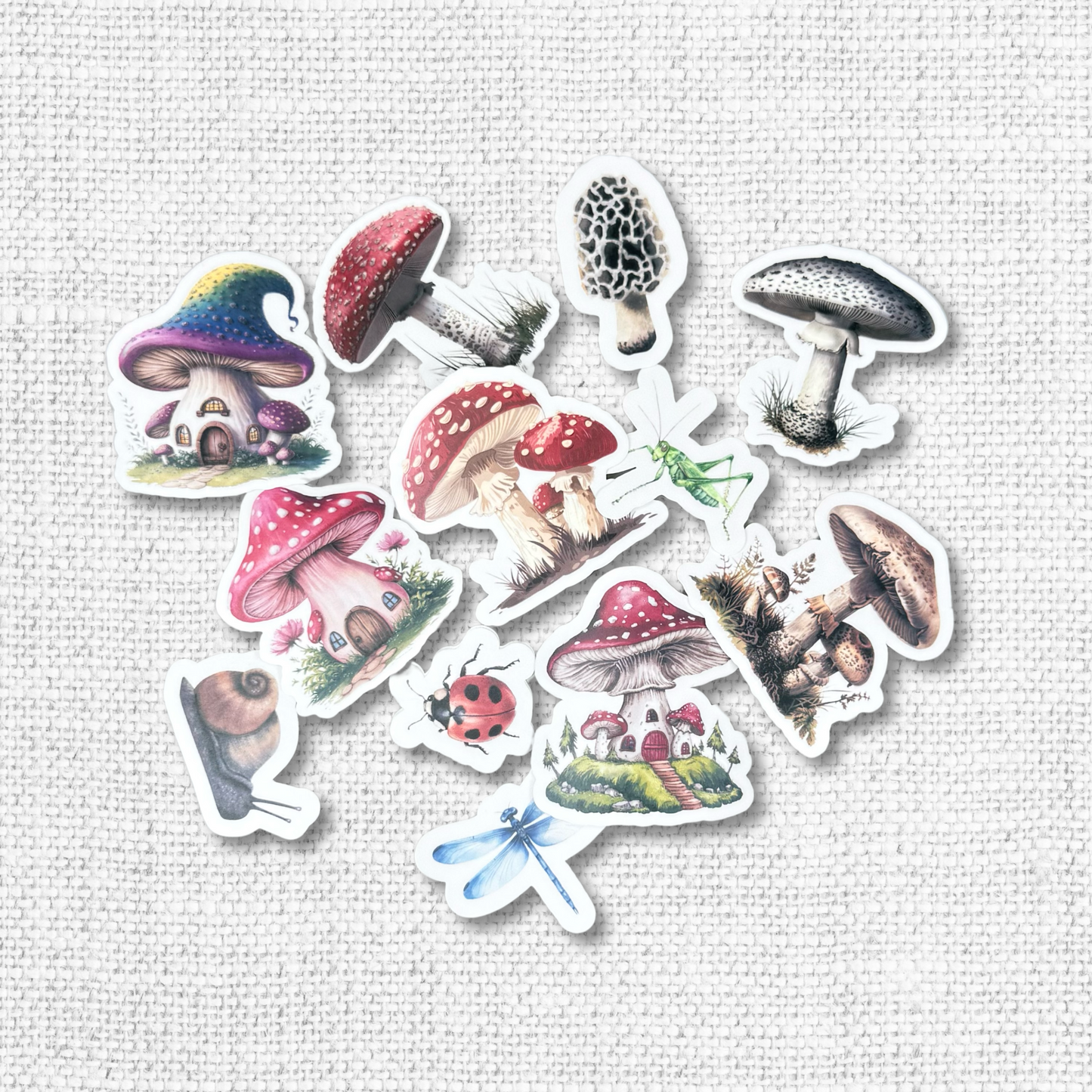 Mushrooms & Insects Sticker Pack-12 Pack