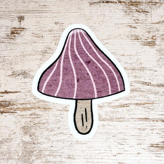 Purple Mushroom Die-cut Sticker