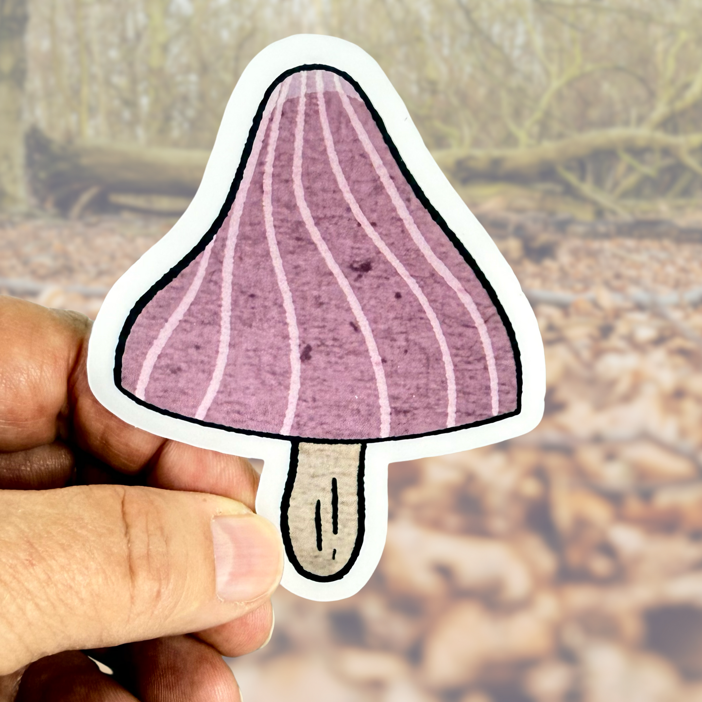 Purple Mushroom Die-cut Sticker