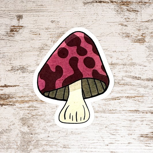 Pink & Purple Mushroom Die-cut Sticker
