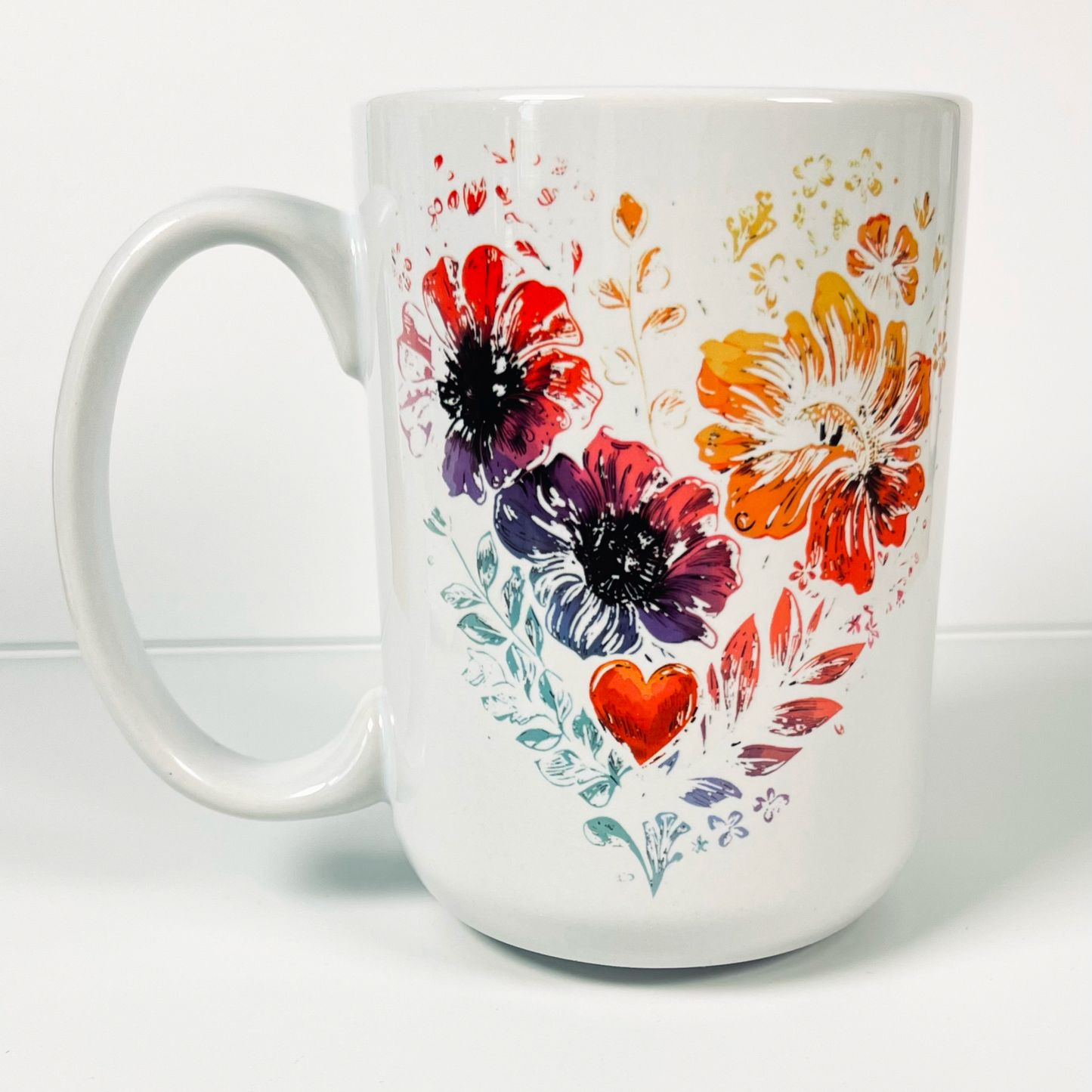 Floral Heart 150z Mug