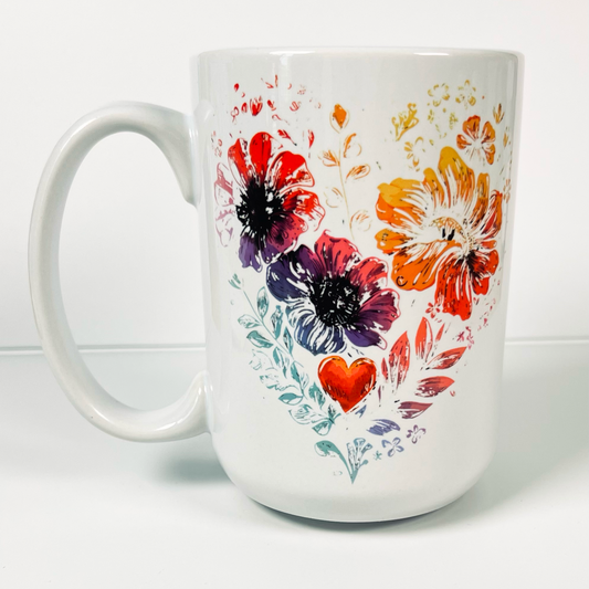 Floral Heart 150z Mug