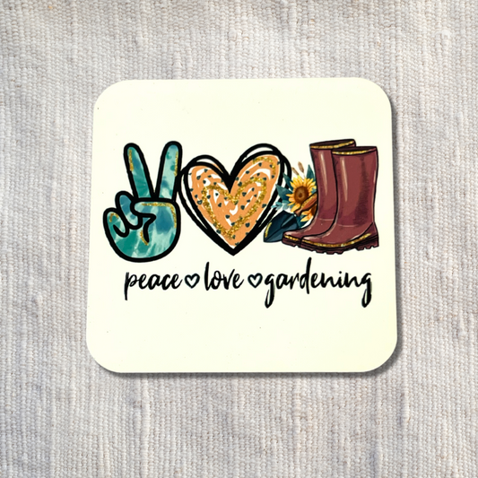 "Peace Love Gardening" Magnet
