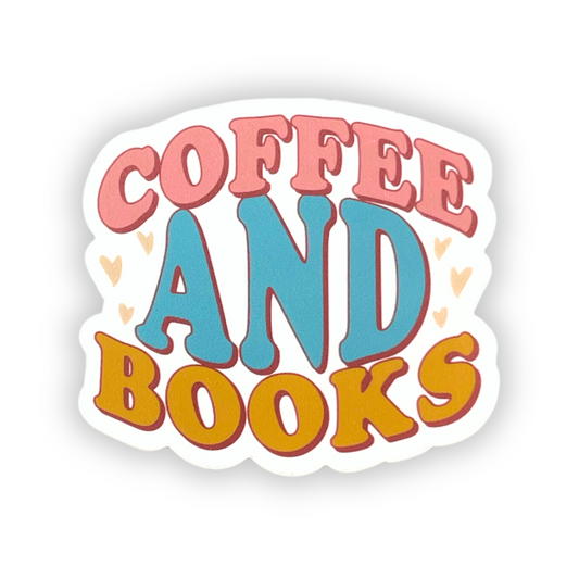 "Coffee and Books" Die-cut Sticker