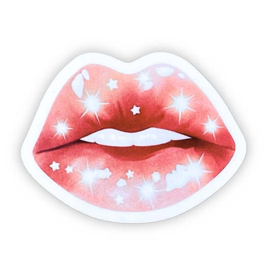 "Pink Lips with Sparkle" Die-cut Sticker