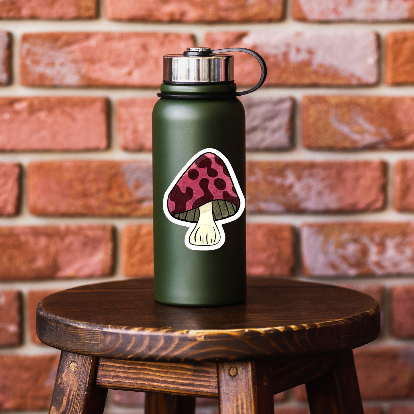 Pink & Purple Mushroom Die-cut Sticker