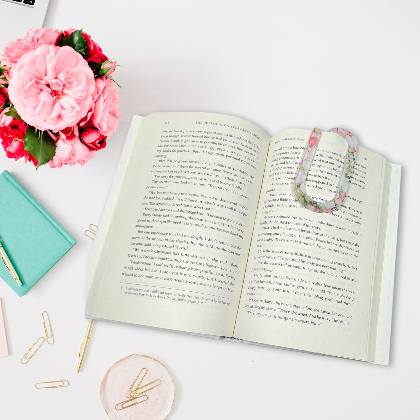 Vintage Floral Jumbo Paperclip
