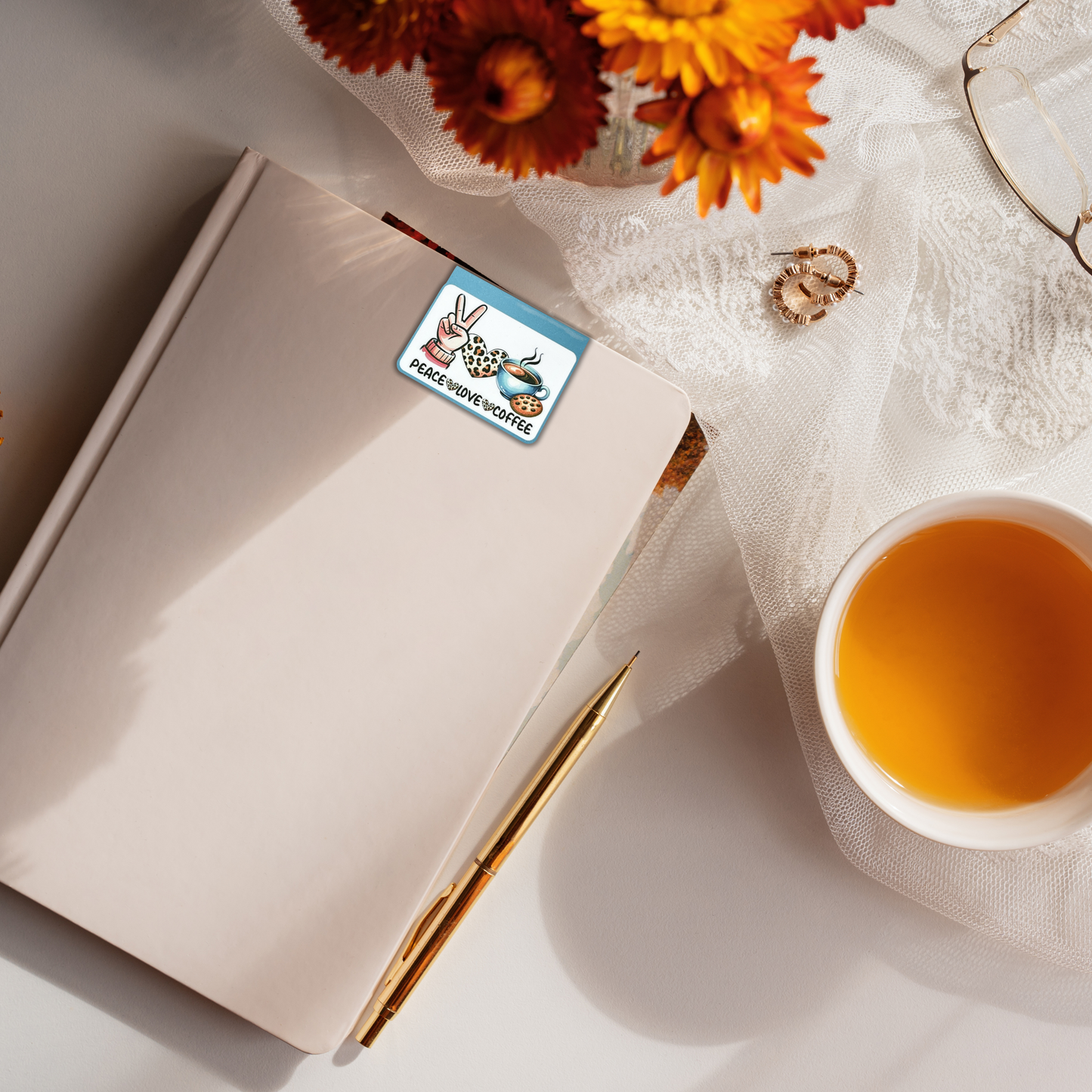 Magnetic Bookmark -PEACE LOVE COFFEE
