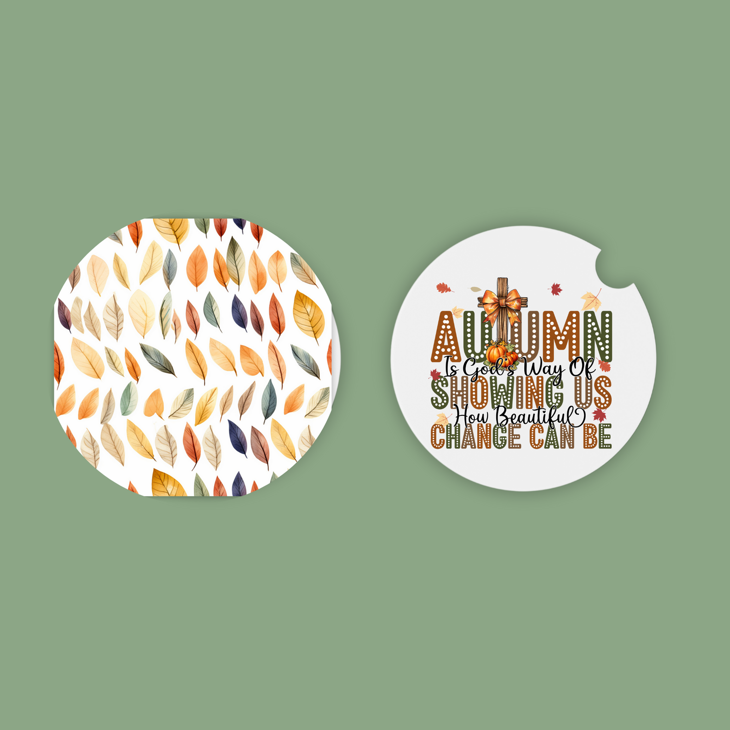 Cozy Fall Car Coasters - Neoprene