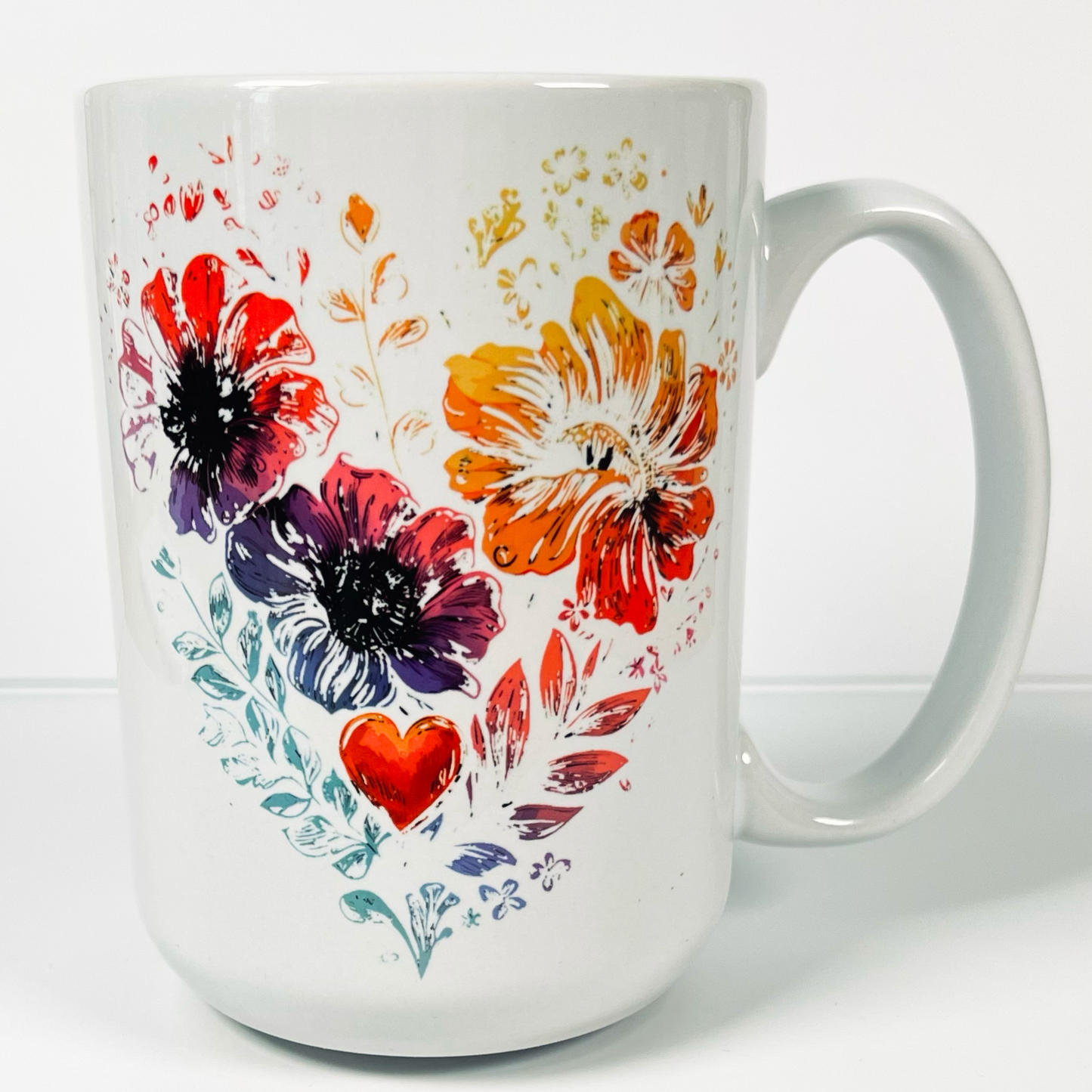 Floral Heart 150z Mug