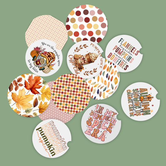 Cozy Fall Car Coasters - Neoprene