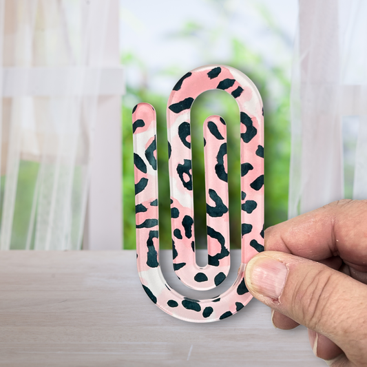 Pink Cheetah Jumbo Paperclip