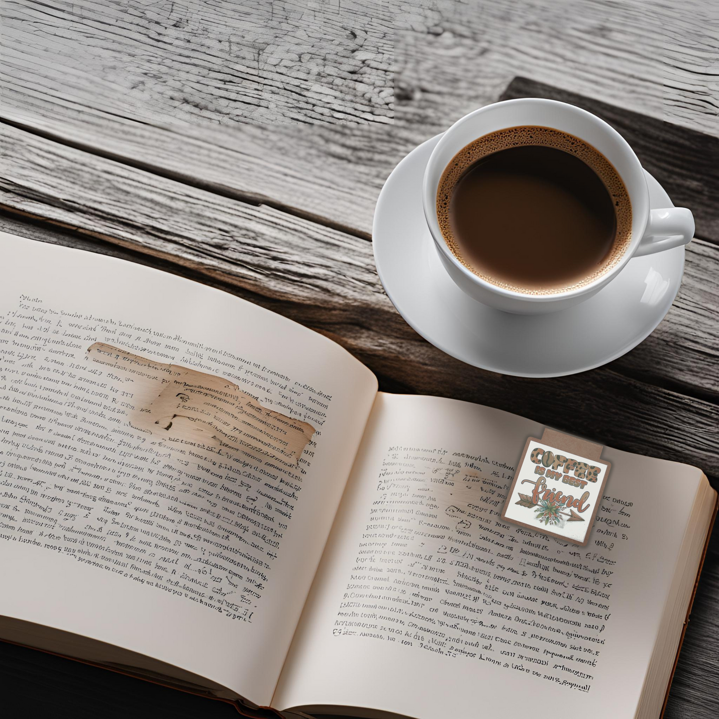Magnetic Bookmark - Coffee is my best friend