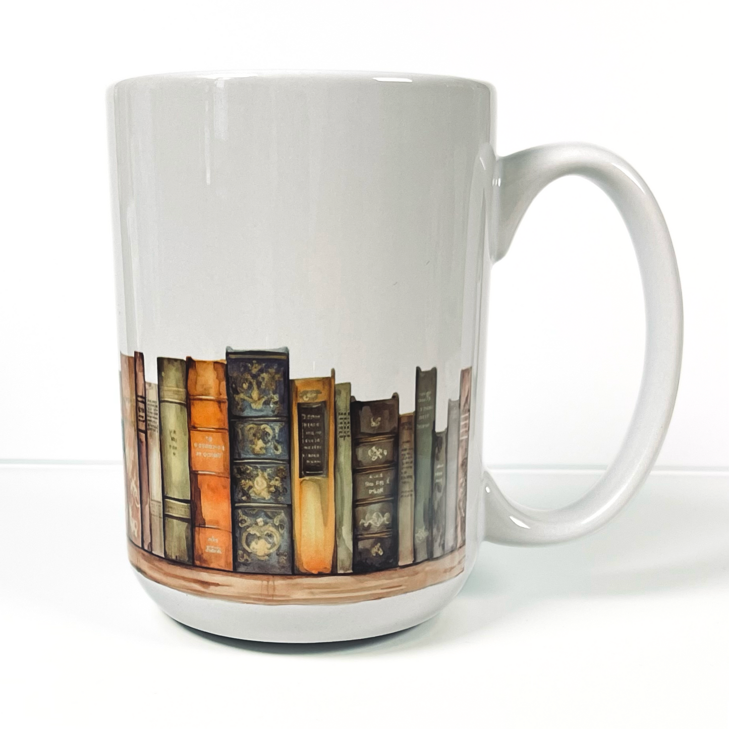 "Books on a shelf" 150z Mug
