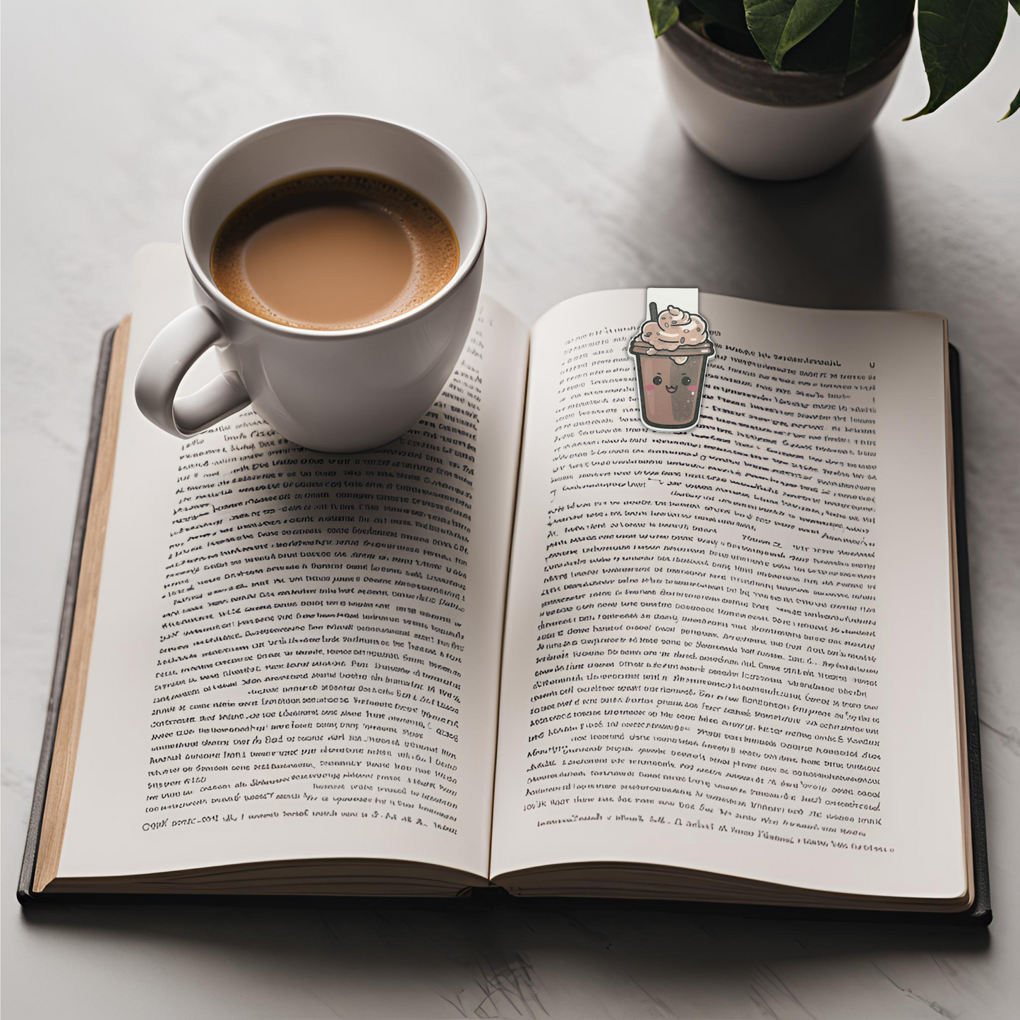 Magnetic Bookmark - Mocha Brown Iced Coffee Drink