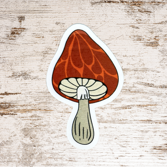 Rust Mushroom Die-cut Sticker