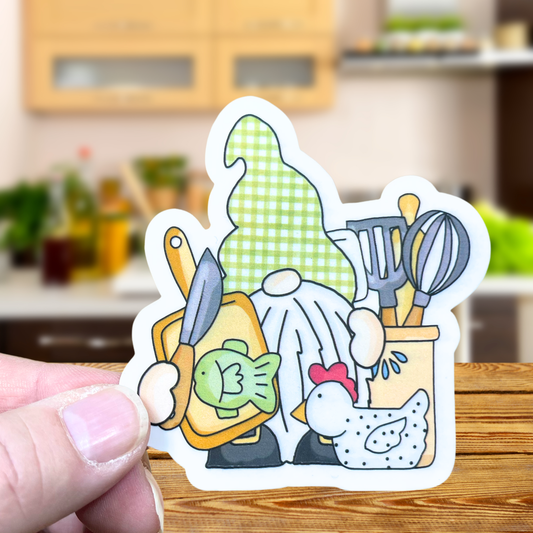 "Cooking Gnome" Die-cut Sticker
