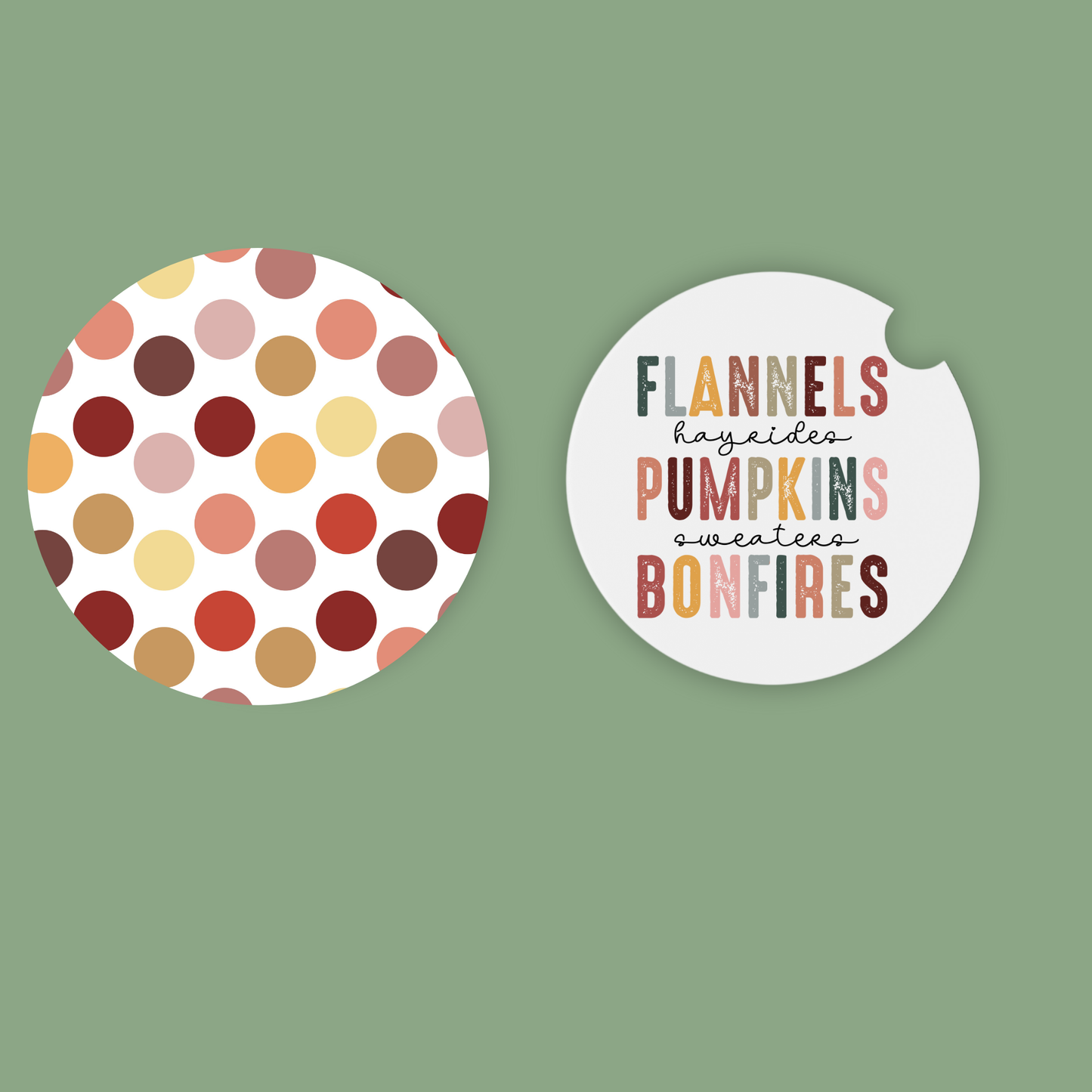 Cozy Fall Car Coasters - Neoprene