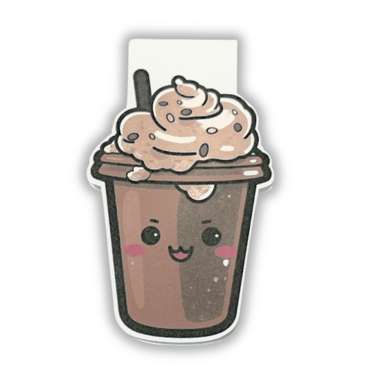 Magnetic Bookmark - Mocha Brown Iced Coffee Drink