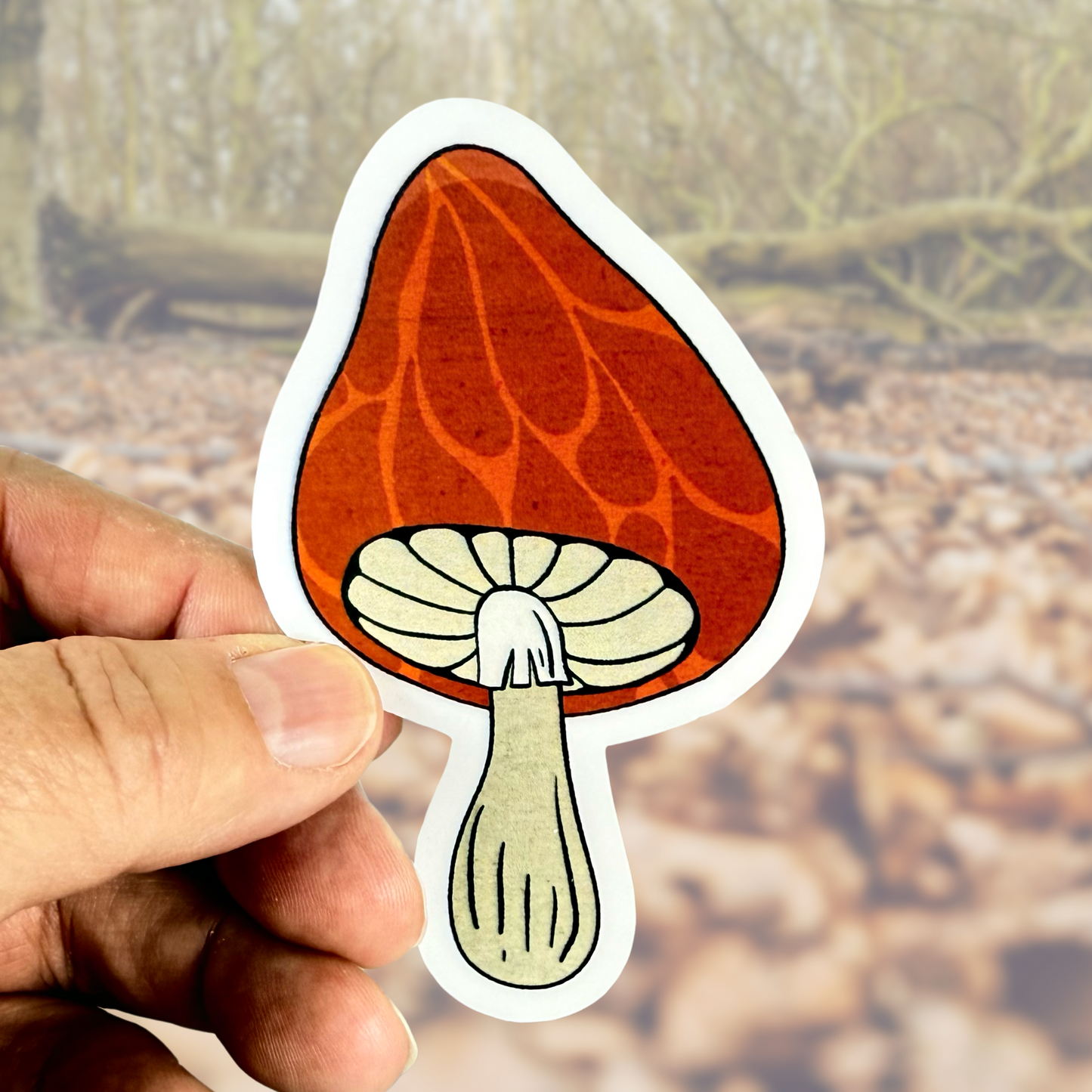 Rust Mushroom Die-cut Sticker