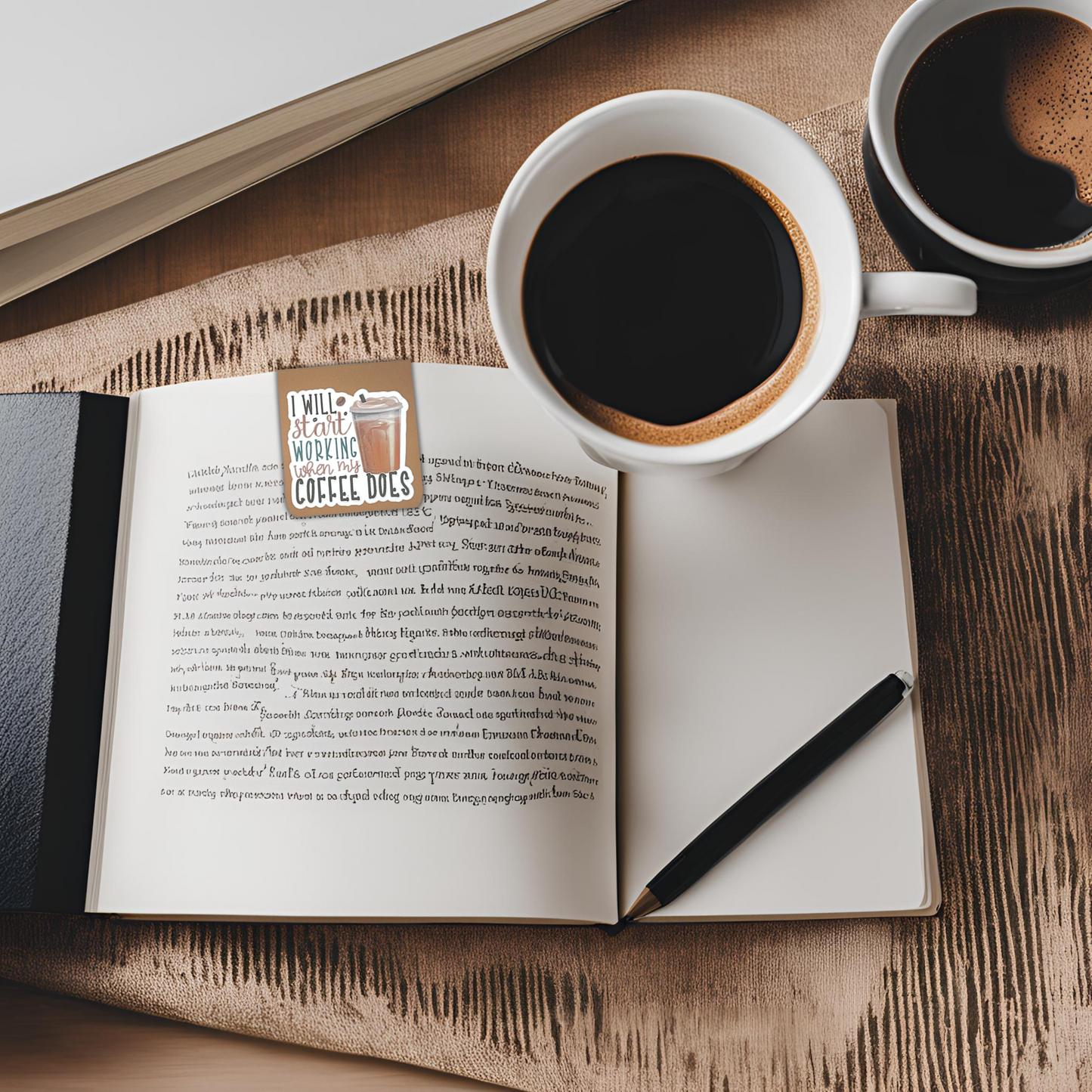 Magnetic Bookmark - I will start working when my coffee does