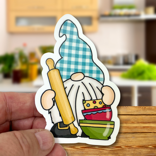"Rolling Pin Gnome" Die-cut Sticker