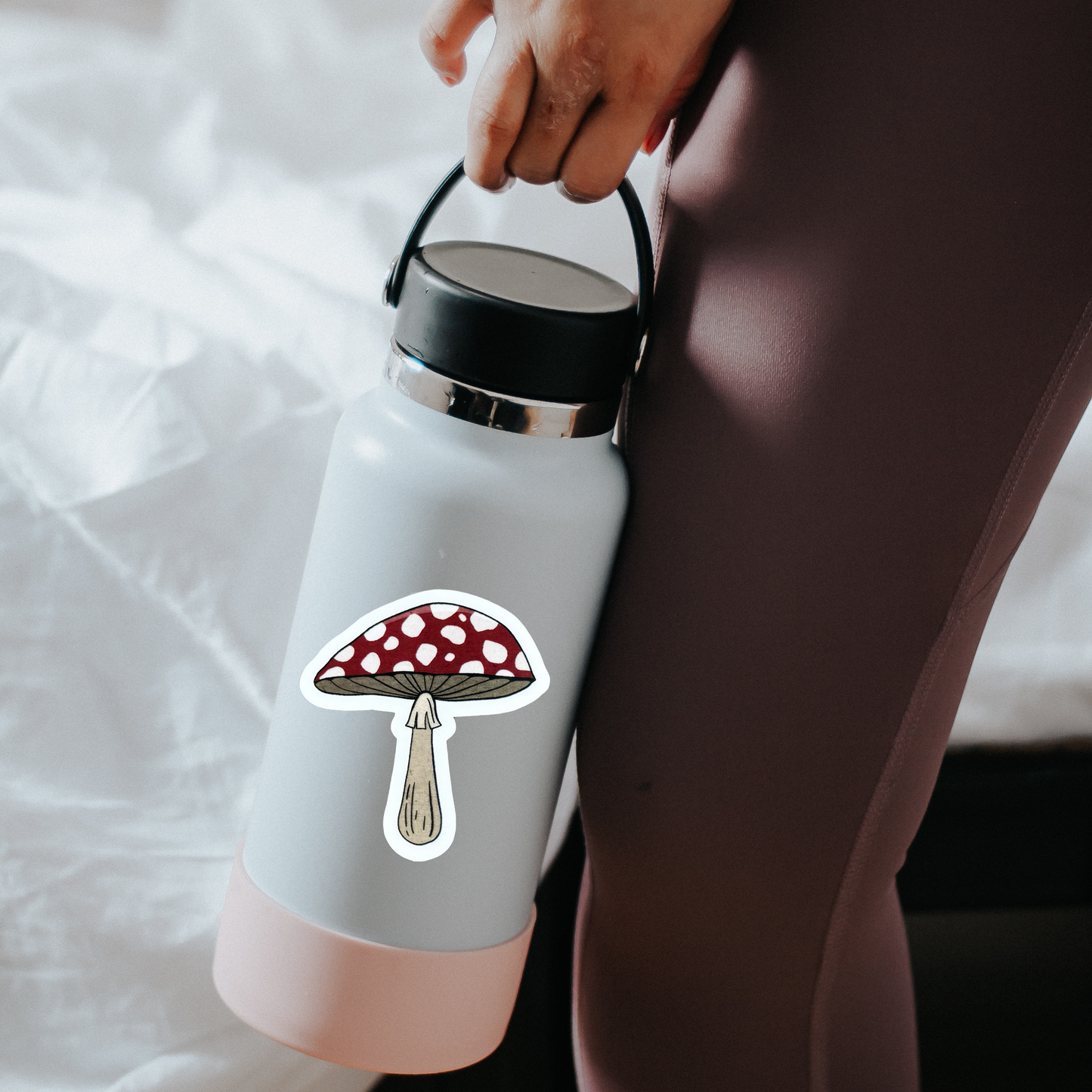 Red & White Polka-dot Mushroom (wide) Die-cut Sticker