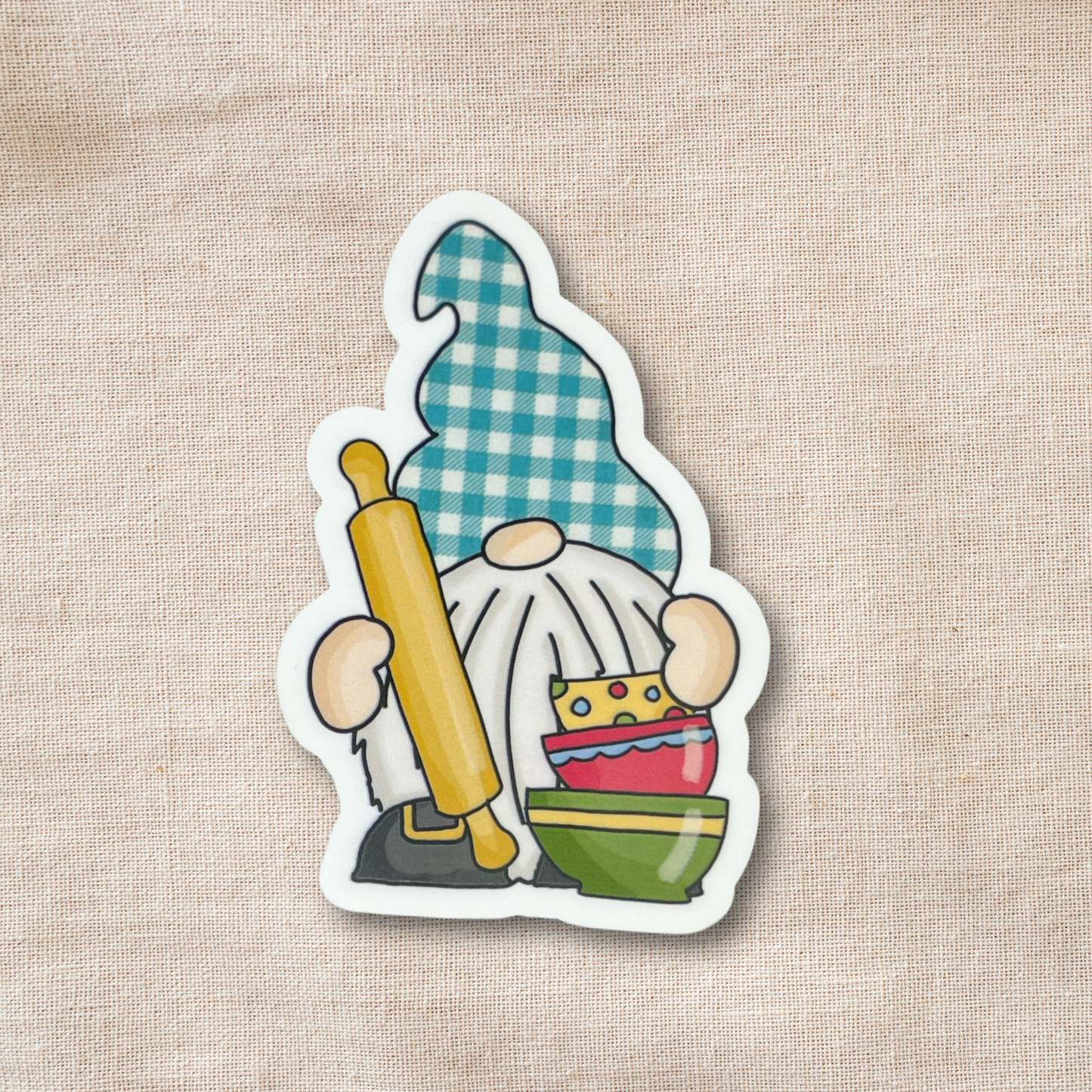 "Rolling Pin Gnome" Die-cut Sticker