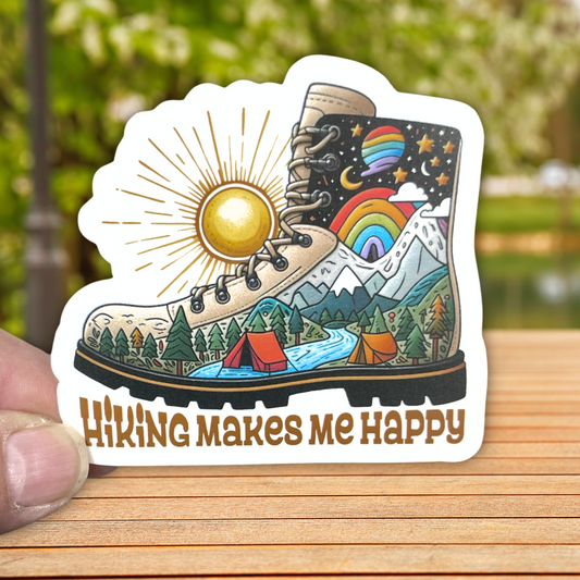 "Hiking Makes Me Happy" Die-cut Sticker