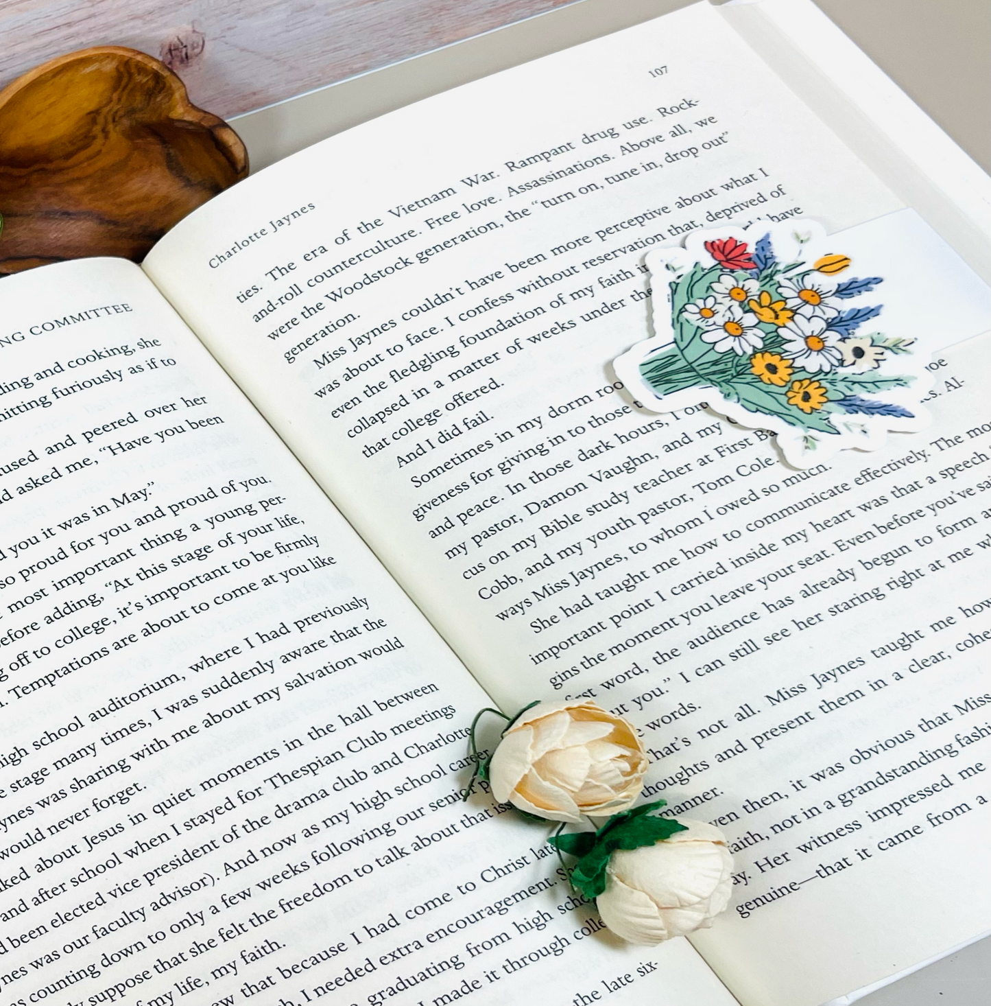 Magnetic Bookmark with Floral Bouquet with Daisy's