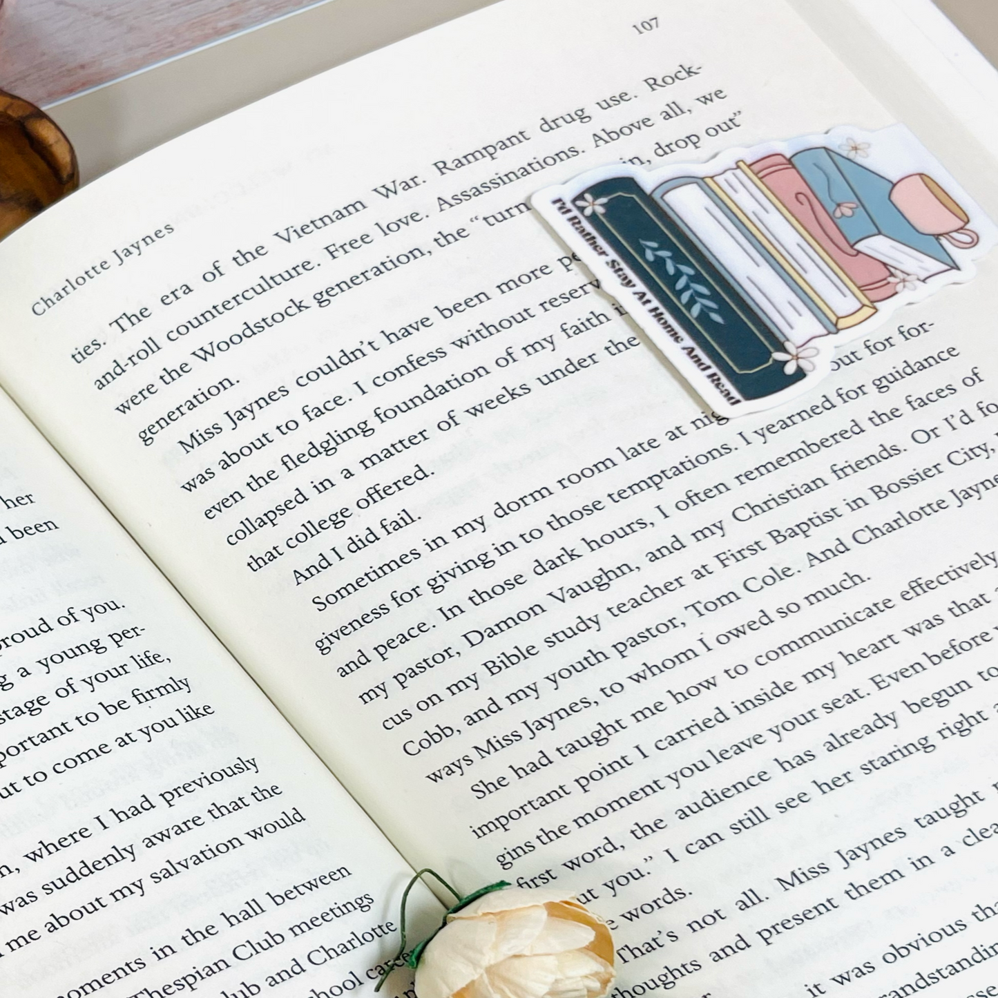 Magnetic Bookmark - I'd Rather Stay at Home and Read