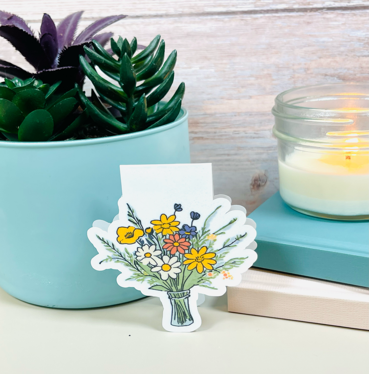 Magnetic Bookmark with Bouquet of Flowers