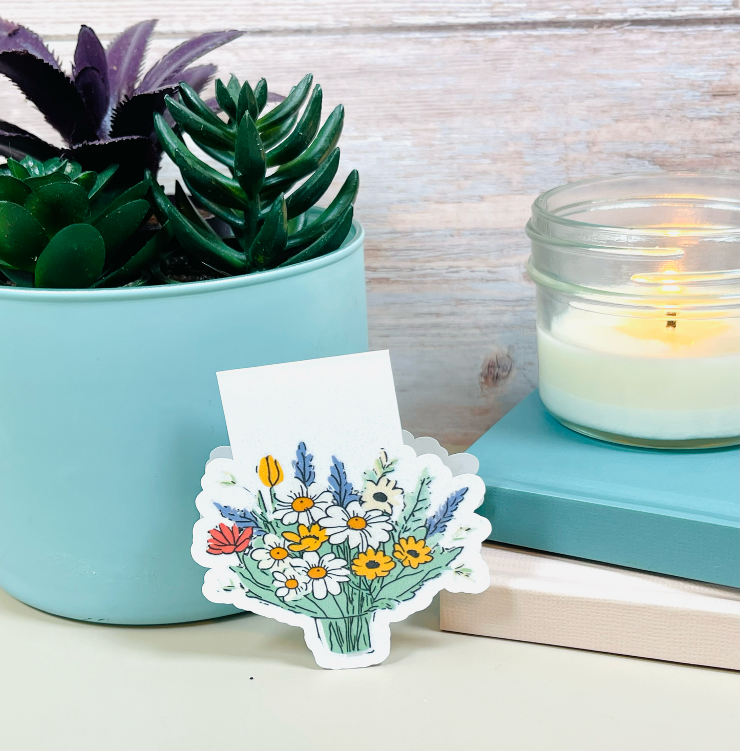 Magnetic Bookmark with Floral Bouquet with Daisy's