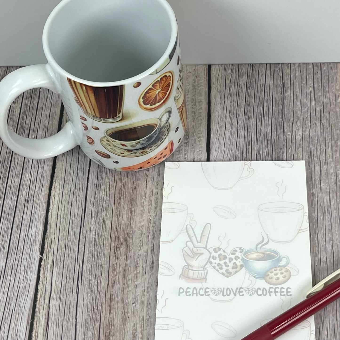 "Peace Love Coffee" Notepad