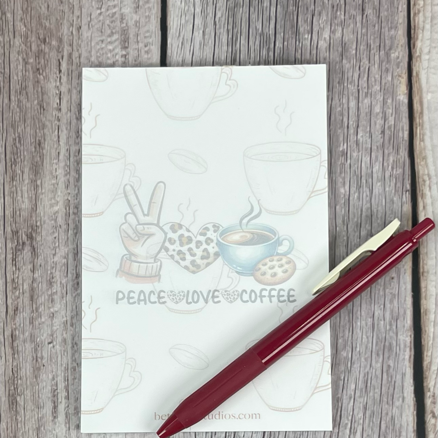 "Peace Love Coffee" Notepad