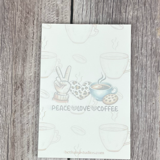 "Peace Love Coffee" Notepad