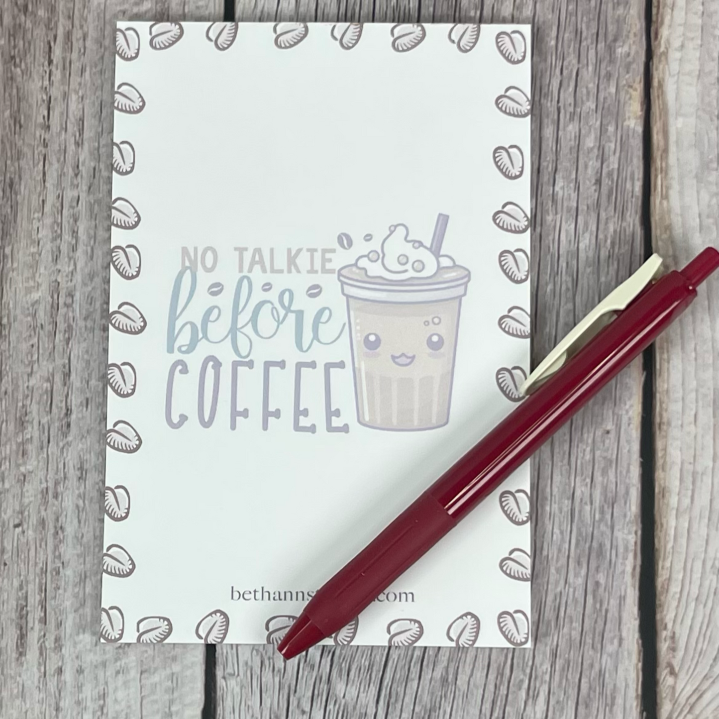 "No work before coffee" Notepad