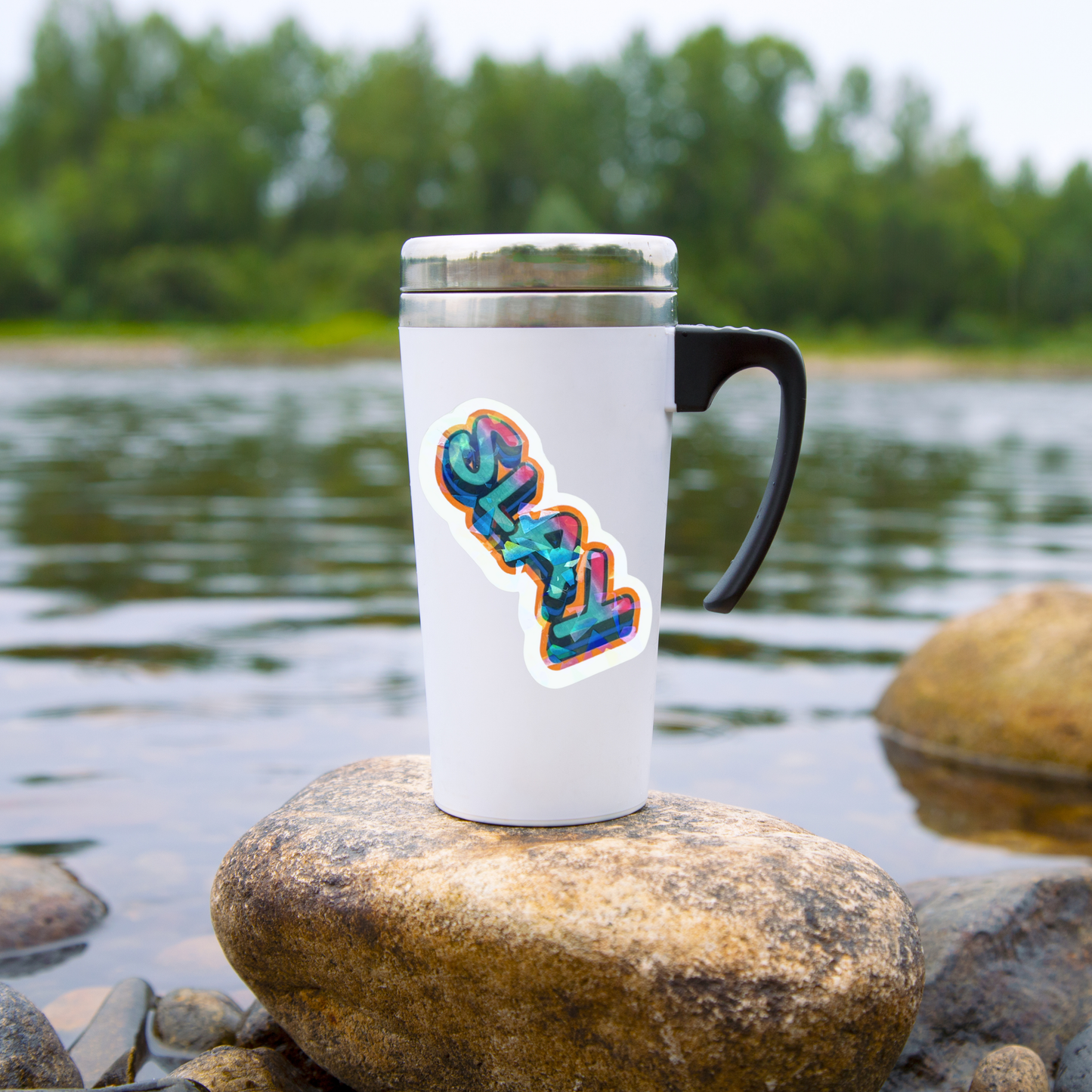 Multi-colored "Slay" Holographic Die-cut Sticker
