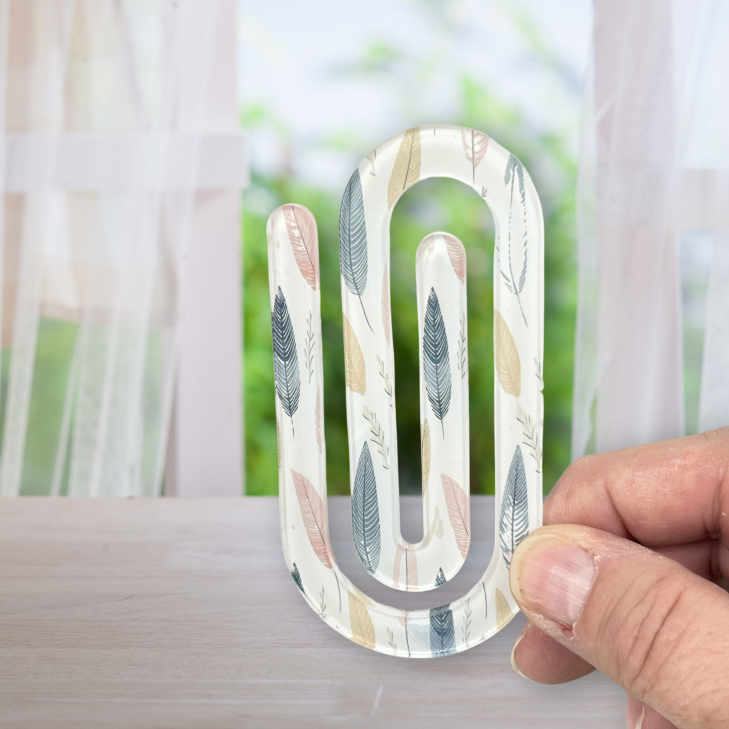 Boho Feathers Jumbo Paperclip
