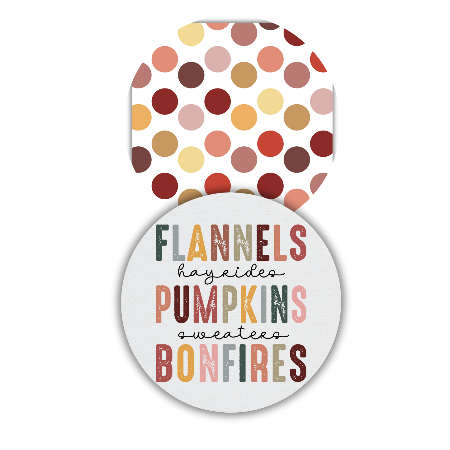 Fall-Themed 4" Round Neoprene Coasters