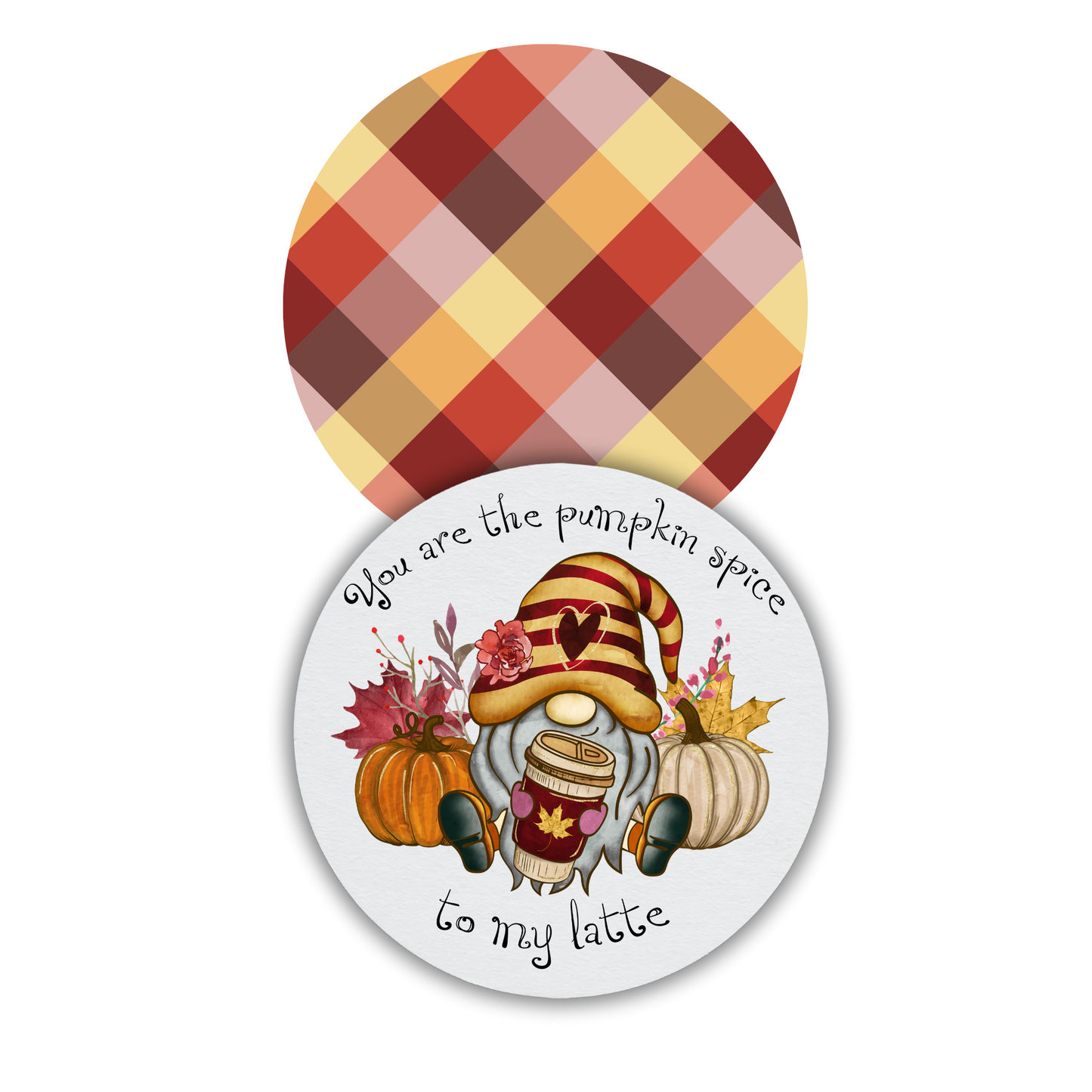 Fall-Themed 4" Round Neoprene Coasters