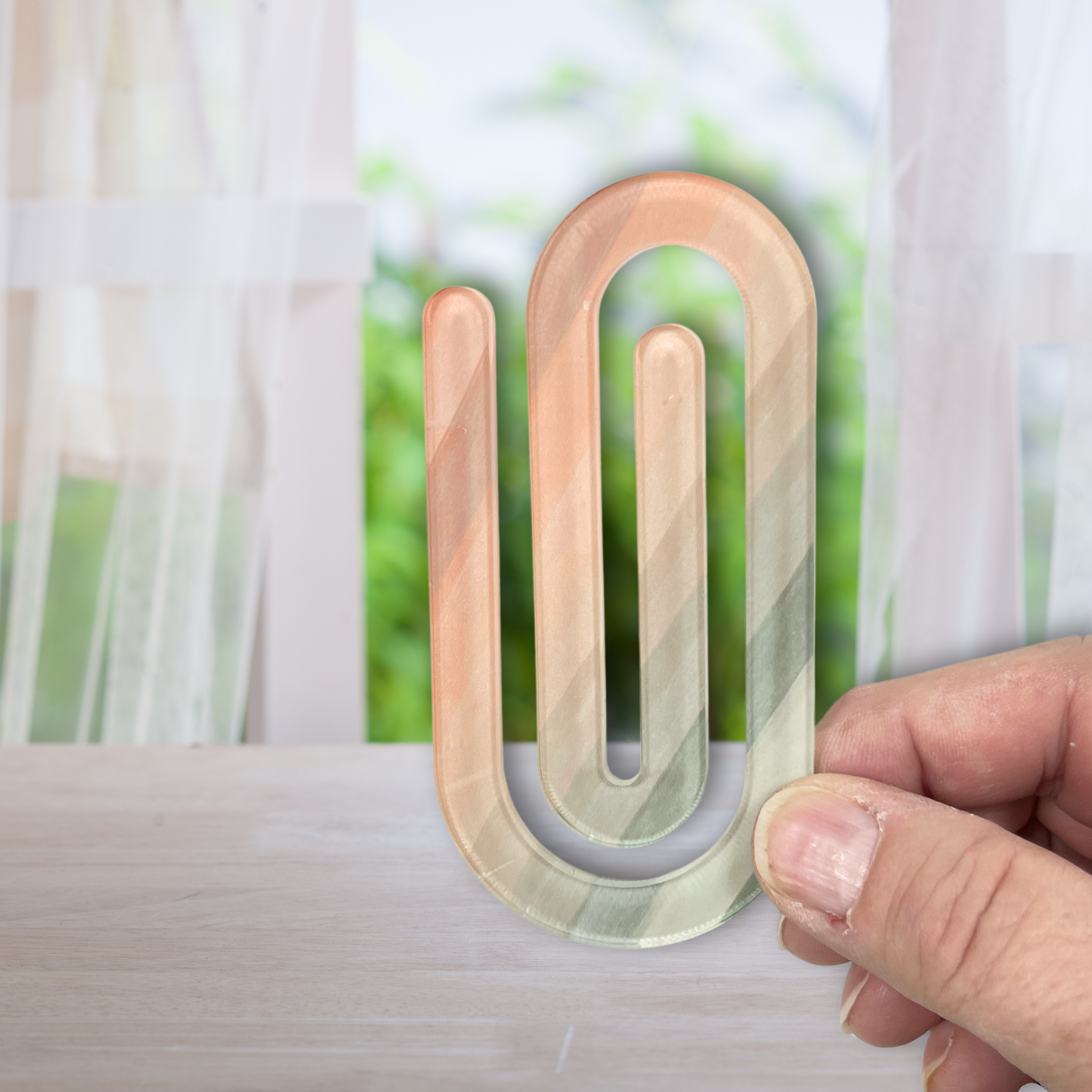 Gradient Peach & Green Jumbo Paperclip