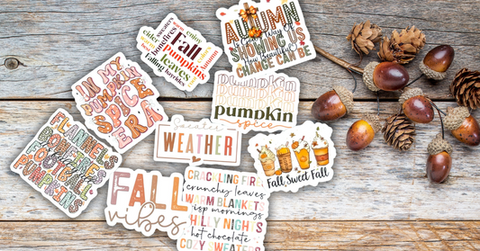 Fall-Themed Die-Cut Stickers