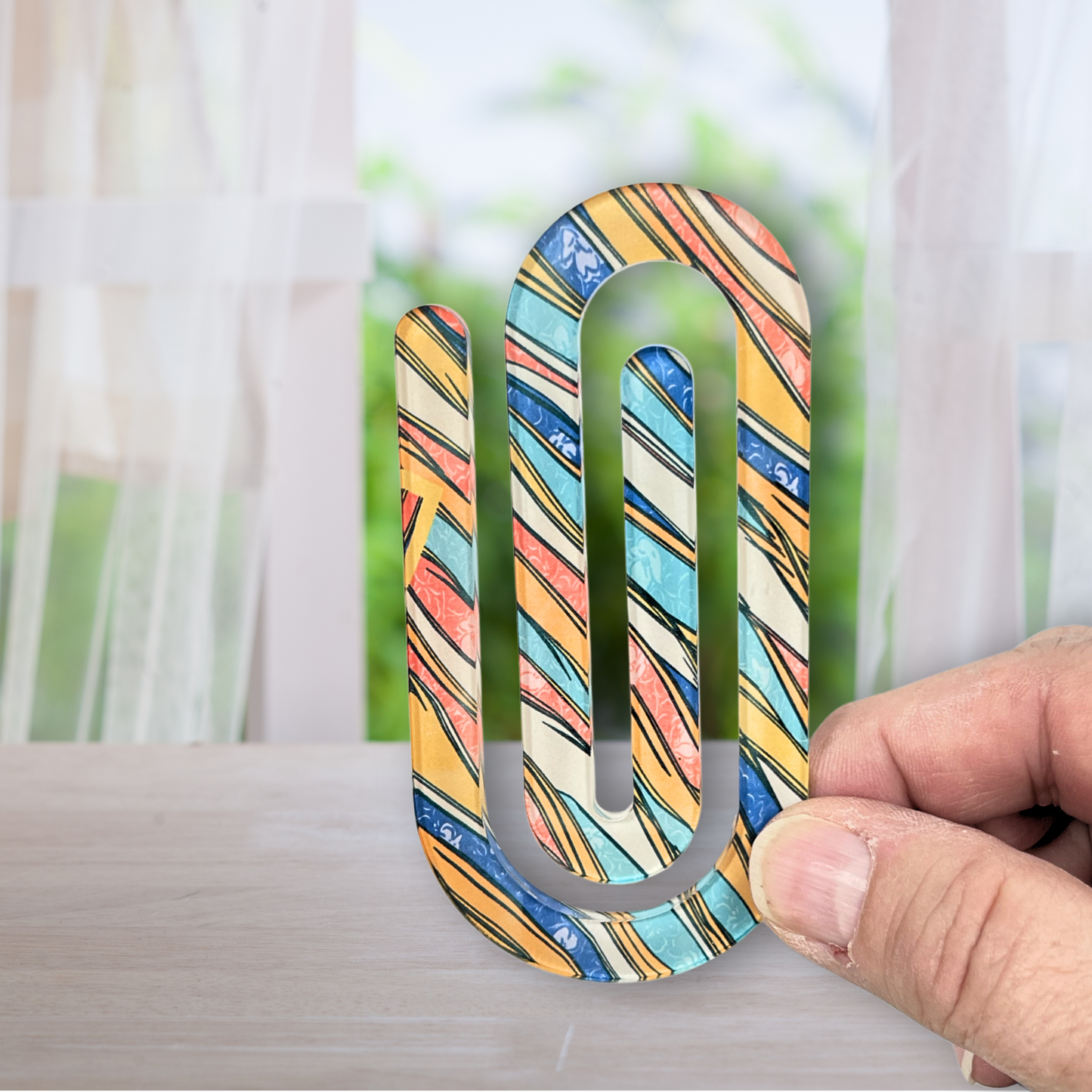 Abstract Stripes Jumbo Paperclip