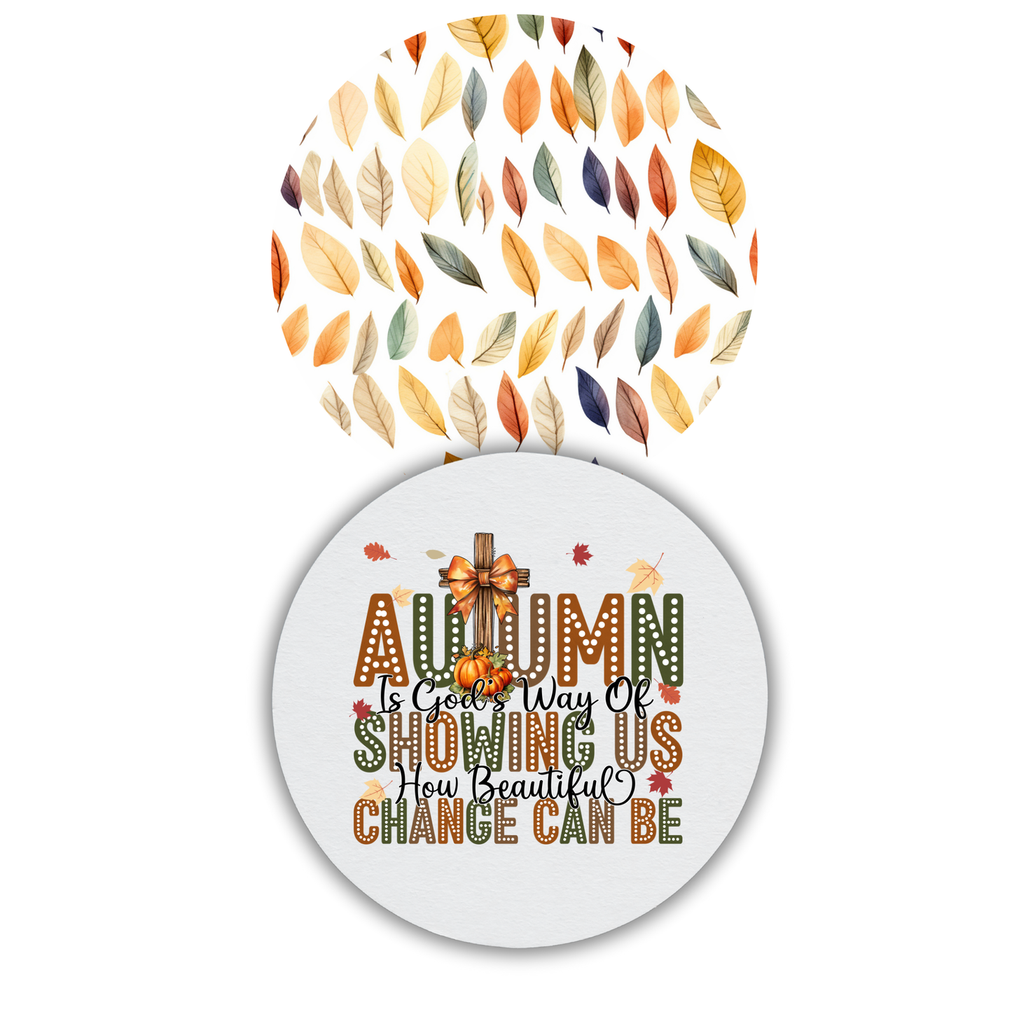 Fall-Themed 4" Round Neoprene Coasters